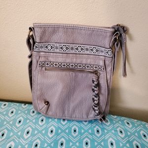 Grey boho crossbody